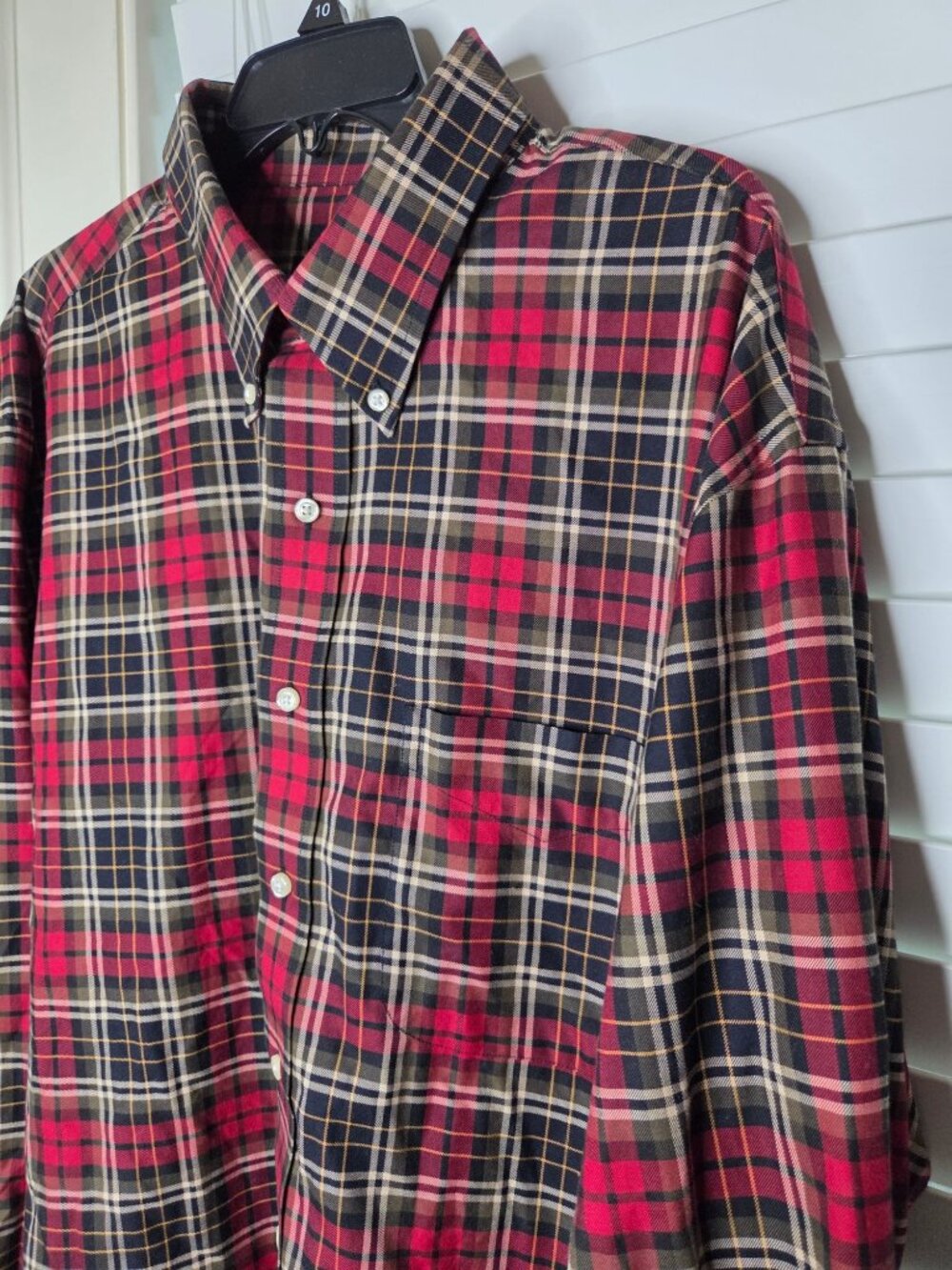 Mens Jos. A. Bank Travelers Collection Shirt XXL Red Plaid Button-Up Cotton - Picture 2 of 6